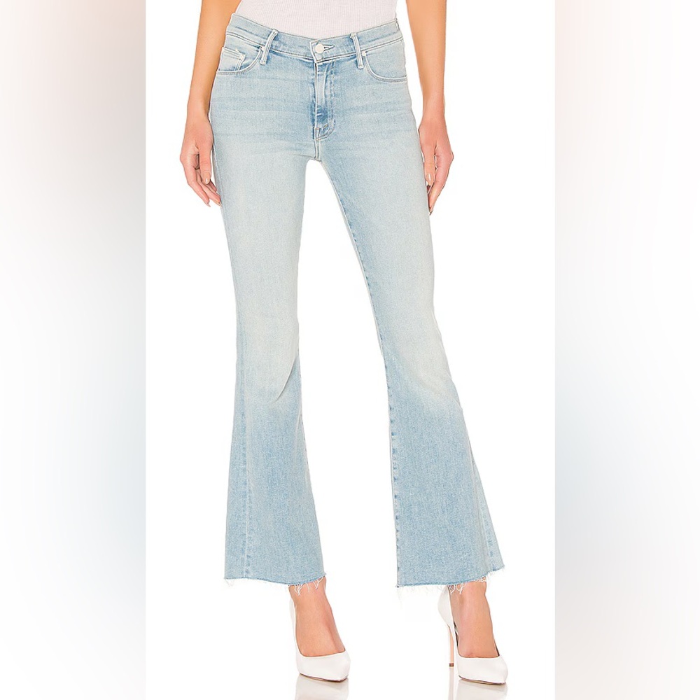 MOTHER The Weekender Fray Jeans in Swimming Pool Sunday